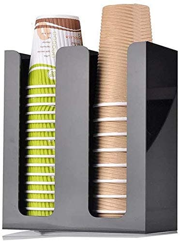 Paper Coffee Cup Holder Organizer, Cup and Lid Organizer Presentation Holds up from 12oz to 20oz. (2 Column)