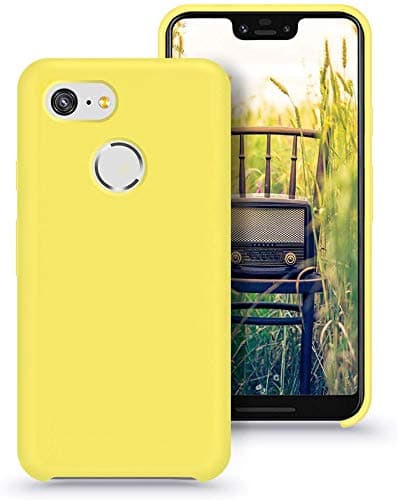 xpergGoogle Pixel 3 XL Case, Google Pixel 3 XL Slim Case, Silicone Gel Rubber Case Soft Microfiber Cloth Lining Cushion Compatible for Google Pixel 3 XL (Yellow)