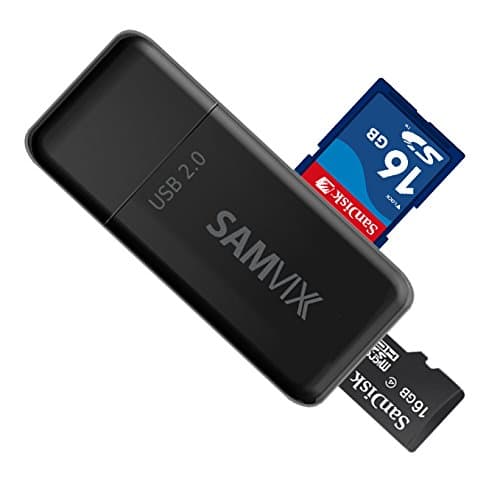 SAMVIX High Speed 2 in 1 USB Card Reader for Digital Memory Cards Including SD Micro SDHC, Transfer from Memory Card to Computer, Mac, Laptop, Pc