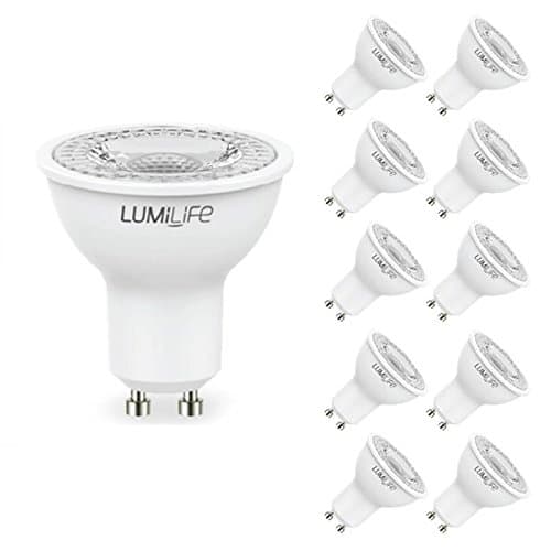 Lumilife 7W GU10 LED Spotlight - 10 Pack - Cool White - 70W Replacement