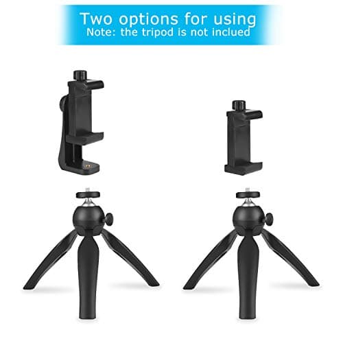 SharingMomentLBB Premium Smartphone Holder, both Landscape and Portrait Mode; Width Adjustable 1/4 Screw Universal Tripod Monopod Mount Adapter; Professional 360 Degrees Rotation Cell Phone Clamp