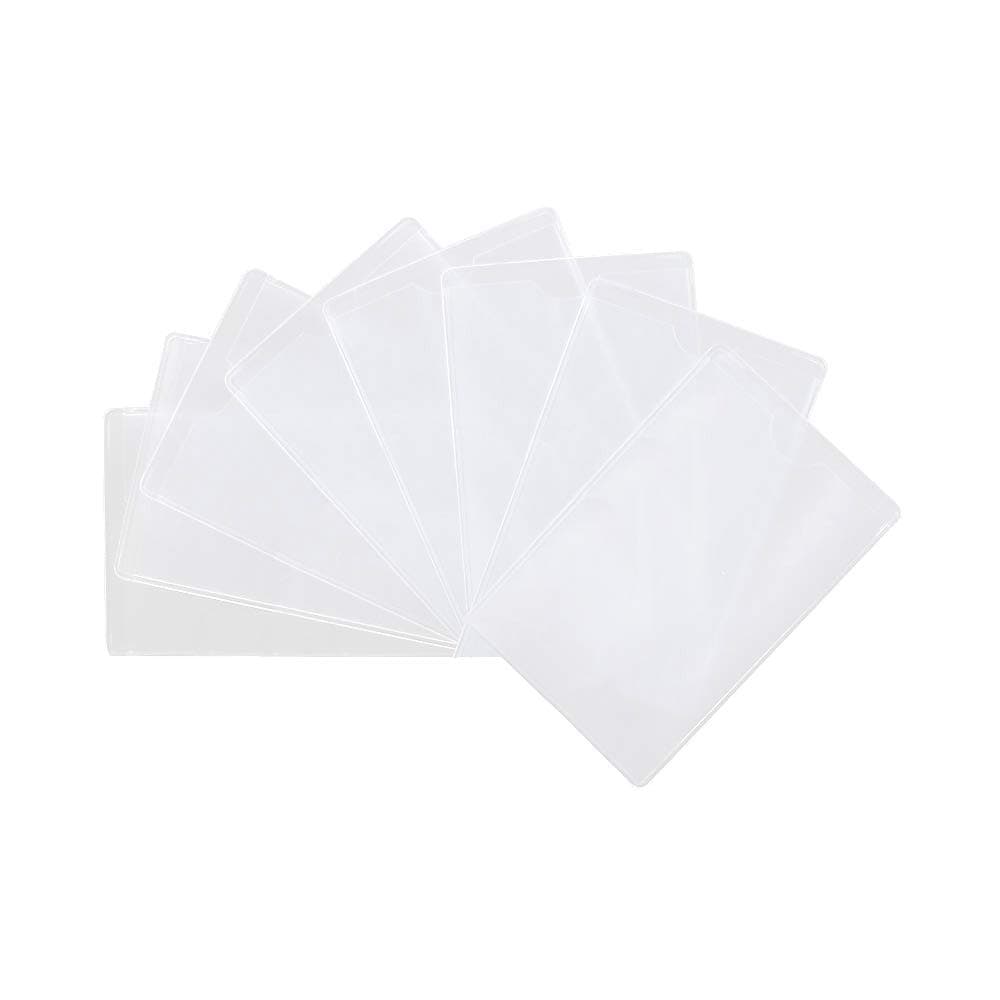 Creechwa 100pcs Transparent Plastic Vertical ID Credit Card Holder Protector Sleeve (100 pcs)