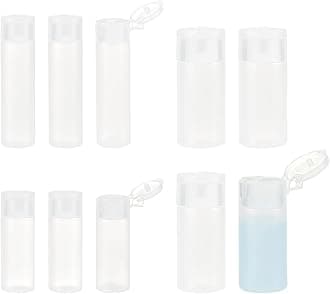 BENECREAT 10Pcs 12ml/18ml/30ml Travel Bottles Plastic Toiletry Bottles Flip Cap Squeeze Sample Bottle Containers for Makeup Lotion Emulsion Foundation Shampoo Packing