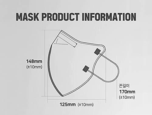 Good Manner Premium Protective Mask 5EA, Large, White/Black/Grey/Pink/Beige, Made in Korea (Grey)