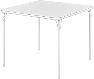 KAIHAOWIN Square Folding Table, Portable Vinyl Upholstery Card Table, Heavy Duty Multi-Functional design for Indoor and Outdoor Use, Ideal for Party, Picnic, Camping- White