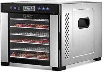 MAGIC MILL PRO Countertop Food Dehydrator, 6 Stainless Steel Drying Shelves, Digital 8 Preset Temperature Controls and Timer by Magic Mill