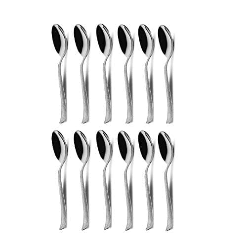 Parage Stainless Steel Dinner Spoon for Tea, Coffee, Sugar, Condiments & Spices - Set of 12, Zig zag Design)