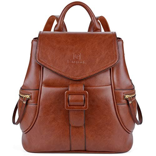 Leather Backpack, Fanspack Womens Backpack PU Leather Backpack Ladies Shoulder Bag Schoolbag Travel Backpack