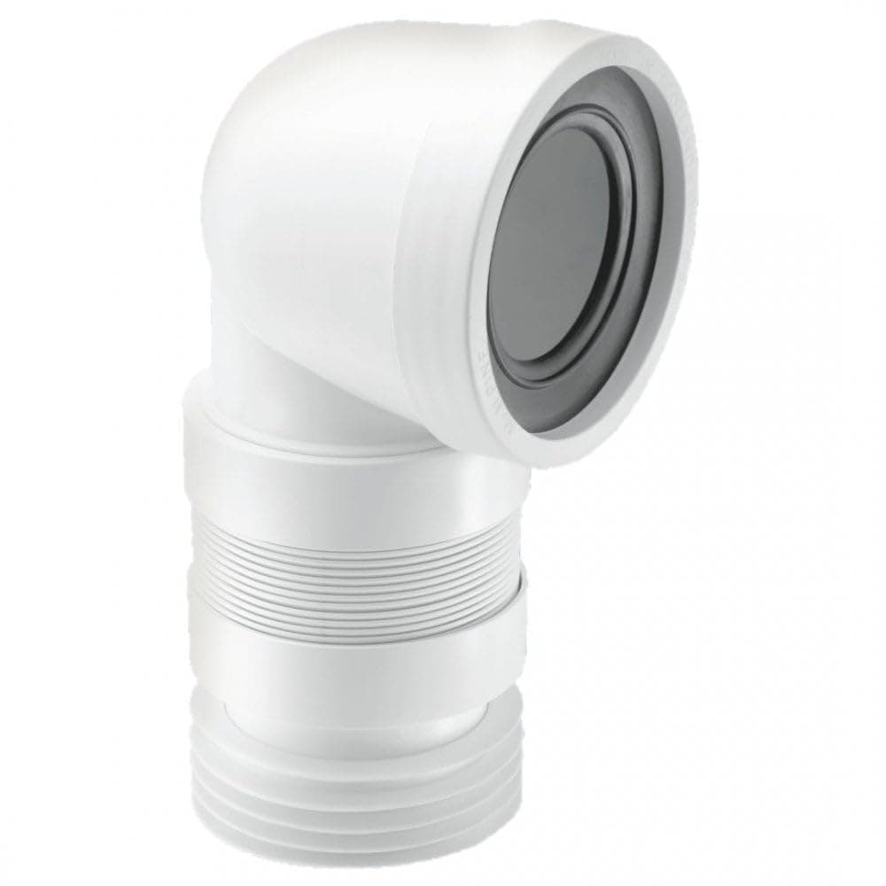 McAlpine WC-CON8F18 90 Degree Flexible WC Connector - White