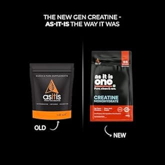 AS-IT-IS One Creatine Monohydrate - 500g UnflavouredI Pure & Micronized I Rapid Absorption, Supports Enhanced Muscle Strength, Stamina & Muscle Growth I