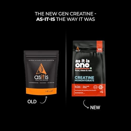 AS-IT-IS One Creatine Monohydrate - 500g UnflavouredI Pure & Micronized I Rapid Absorption, Supports Enhanced Muscle Strength, Stamina & Muscle Growth I