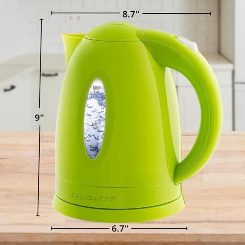 Ovente 1.7リットルコードレス電気ケトル "グリーン" [並行輸入]