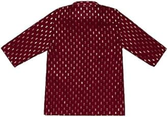 superminis Boy's Cotton Kurta with Dhoti - Golden Thread Work, Round Collar, Full Sleeves, Side Button Kurta Set for Ethnic Wear