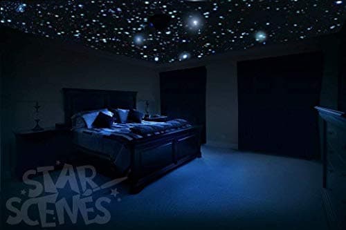 Home Theater Ceiling Star Decals - Designed to Glow Bright All Night, Even Against a Black Ceiling!