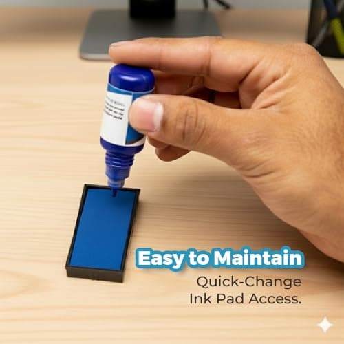 Paid Cash with Date Line Self Inking Rubber Stamp (Blue Ink) - X-Large 2 Pack