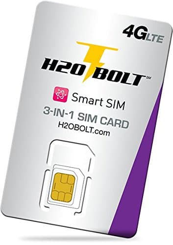 H2O BOLT 4G/LTE 3-IN-1 Prepaid Data Sim Card