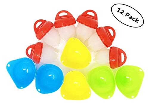 Egg Cooker & Poacher Cup 12 Set Combo | Durable Plastic, Airtight Lids, BPA Free Silicone, Stackable Design | Prepare Perfect Hard Boiled Eggs Without Shells, Omelets, Eggs Benedict, Scrambled & More