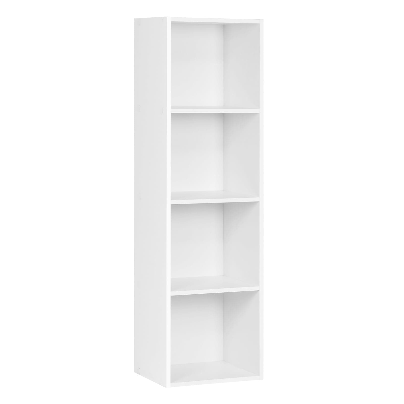 – WOLTU Bookcase, 4 Cube Shelving Unit Storage White Book Shelf, Wooden Storage Cubes Bookcases for Living Room,Bedroom