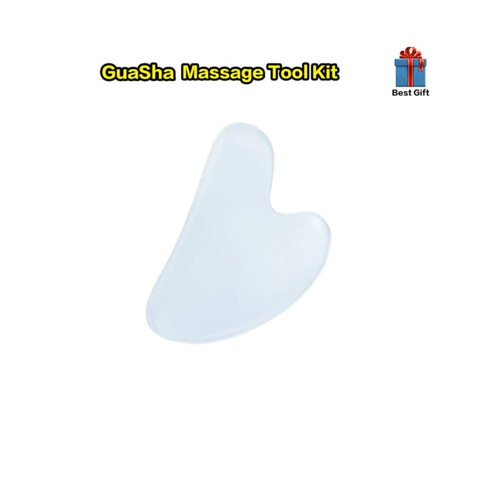 Gua Sha Massage Tool - Ollimy 100% Natural Jade Gua Sha Scraping Massage Tool- Gua Sha Facial Tool for SPA Acupuncture Therapy Trigger Point Treatment on Face Back,Arms,Neck,Shoulder (Blue)