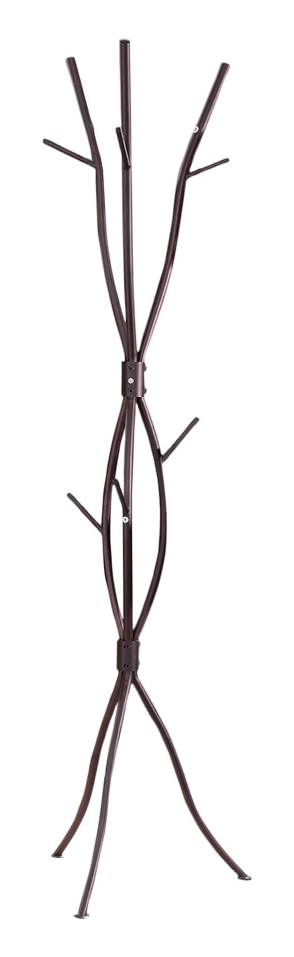 KB DesignsFreestanding Metal Tree Coat Rack, Hat Hanger 6 Hook, Bronze