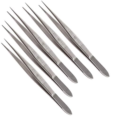 Set of 5 Dissecting Dissection Science Lab Tweezers Forceps