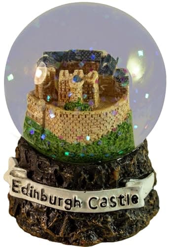 I LUV LTD Scottish Waterball Small Snow Globe with Edinburgh Castle Design, Resin Figurine and Moulded Base