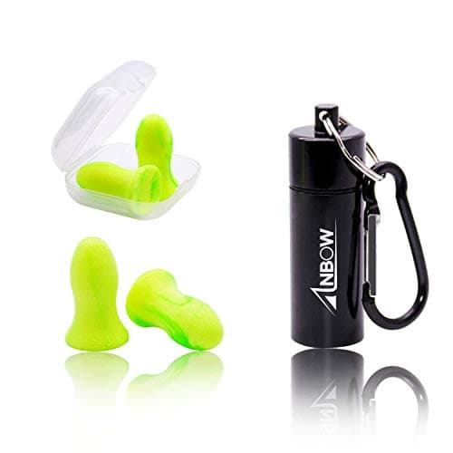 Ear Plugs for Sleeping - ANBOW Noise Cancelling Earplugs 32db Highest NNR, Perfect for Snoring, Working, Study, Travel, 2 Pair with Aluminum Carry Case