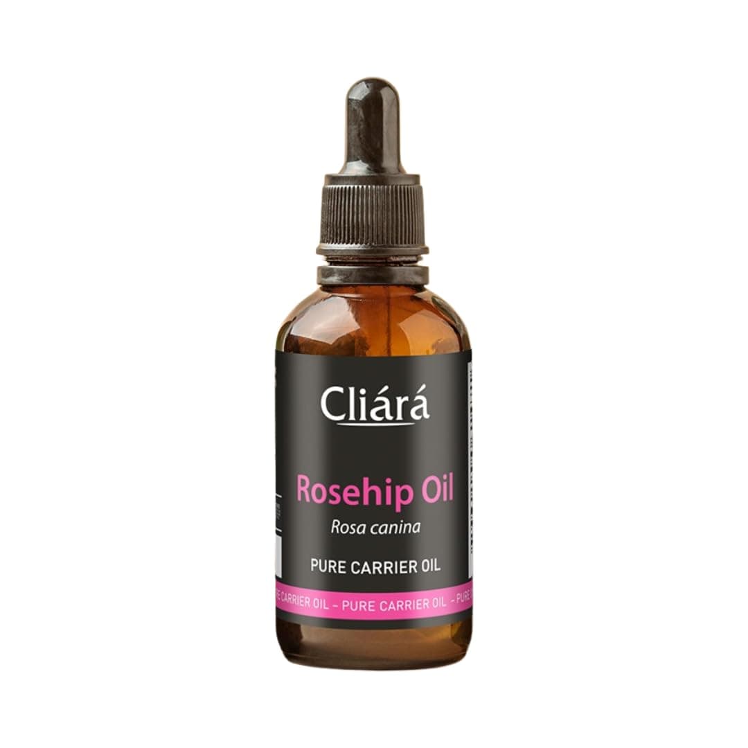 Cliara Rosehip Oil For Face, Mild Natural Scent, Ultra Moisturizing, Highly Absorbent, Anti-Aging Rose Hip Oil Gives A Natural Healthy Glow, Cold Pressed, For Skin, Spots, Scars,1 Fl Oz