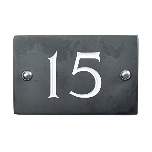 Slate House Number, Charcoal Grey,Number 15
