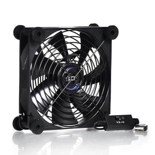 SCCCF Quiet 140mm USB Fan, 5V USB Portable Cooling Fan for Flat Panel TV Receiver Router DVR PlayStation Xbox Computer Cabinet Cooler