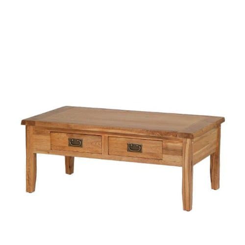 Rustic Oak 2 Drawer Coffee Table - Furniture