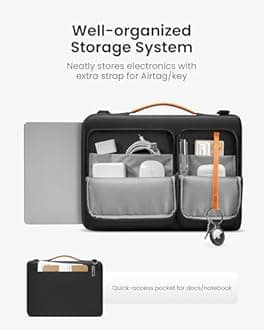 tomtoc 360 Laptop Protective Case for 13 Inch MacBook Air M2/A2681 M1/A2337 2022-2018, MacBook Pro M2/A2686 M1/A2338 2022-2016, 33.0 cm Surface Pro 9/8/X/7+/7/6, Waterproof Accessory Bag