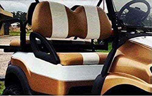 Club Car Precedent Custom 2-Stripe (FLAT STRIPES) Golf Cart Seat Cover Set Made with Marine Grade Vinyl - Staple On - Choose Your Colors From Our Color Chart!
