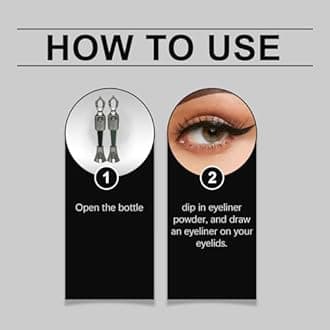 Powder Eyeliner, Eye Liner, Handmade 100% Natural Eyeliner Powder, Long Lasting Arabic EyelinerPowder for Natural Makeup, Long-Wearing, Smudge-Proof (Black)