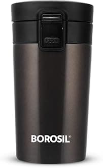 260ml Coffeemate Stainless Steel Travel Mug | Double Wall Vacuum Insulated, Black | 8 Hrs Hot & 14 Hours Cold | Ideal for Personal & Corporate Gifting (Mocha)
