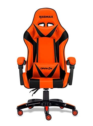 Raidmax DK709 Drakon Gaming Chair Ergonomic Racing Style Pu Leather Seat, Headrest with Foldable Foot/Leg Rest (White)