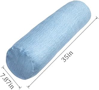 1 MIDDLE ONE Body Pillow, Bolster Pillow with Cooling Cover, Long Round Roll Cylinder Pillow for Bed, 35" x 7.87", Blue