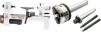 SHOP FOX W1704 1/3-Horsepower Benchtop Lathe & D4103 Mini Lathe Chuck with Arbors
