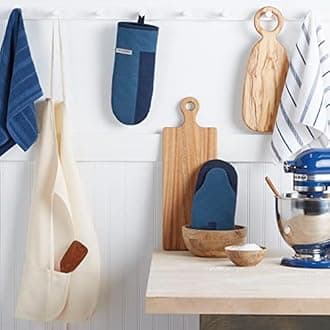 KitchenAid Kitchen Aid Beacon Oven Mitt Set, 5.75"x13", Navy/Ink Blue