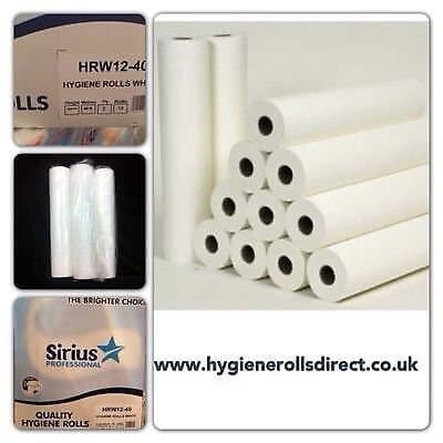 20 White Hygiene Couch rolls/bed roll 40m x 12 rolls a box by Sirius Professionals