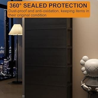 EFGETD Display Cabinet for Collection, Acrylic Transparent Curio Cabinet Figures and Curio Collection Display Case Floor Standing Showcase Home Living Room(White,5 Floor 80cm)