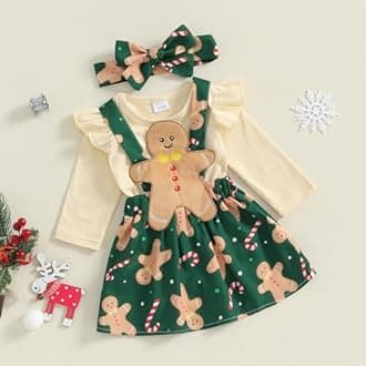 Christmas Baby Girl Outfit Newborn Cute Elk Fly Sleeve Romper Overall Dress Infant Girls Fall Winter Skirt Set