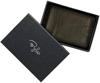 RFID Blocking Slim Minimalist ID Inside Front Pocket Wallet, Money Clip, 9 Slots, Leather (Charcoal Black w/Pull Out Card Slot)