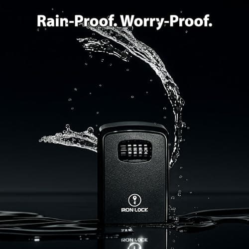 Iron Lock® - XXL Key Lock Box Wall Mount for Keys 4 Digit Combination with Resettable Code with A B Switch Extra Large lockbox Indoor Outdoor Waterproof Big Key Lock Box House Spare Keys Wall Safes