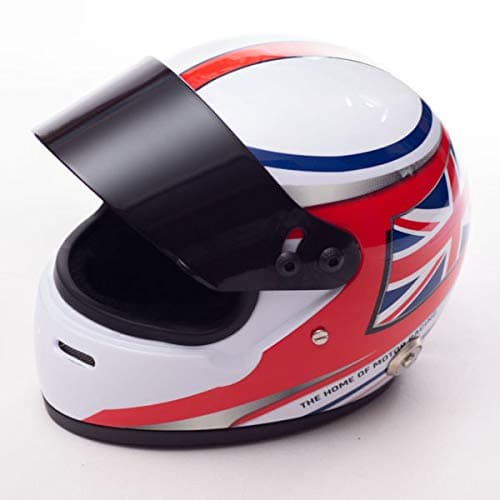 MJ Monaco - Collectors Mini Half Scale Formula Racing Helmet - Crash Helmet With Tilting Visor, Foam Interior & Strap - Best Helmet Gifts for Dad, Brother, Friends & Motorsport Fans