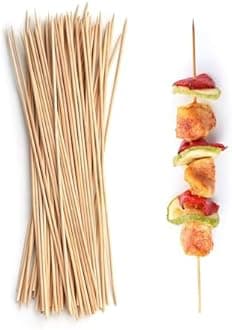 DecorRack [6"/8"/10"/12"] Natural Bamboo Skewers Sticks for Barbecues, Grills, Cabobs, Appetizers, Fruits, Smores, Cocktails, Brunch, Fondue Sticks, Barbecue, DIY Crafts, 10" (100 Pack)
