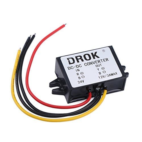 DROK® Automotive Power Converter Buck Step Down Voltage Converter DC/DC 24V to 12V Electric Portable Power Supply Volt Outlet Transformer 36W for Auto Car