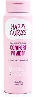 Comfort Powder: Talc Free Anti Chafe Body & Foot Powder Deodorant to Control Inner Thigh Chafing, Private Areas, and All Over Body for Women (5 Ounce (Pack of 1), Fragrance-Free)
