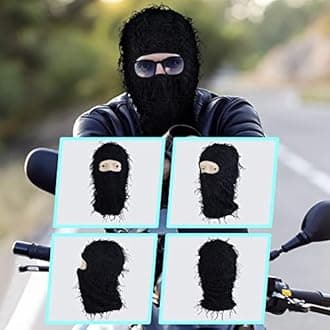 Distressed Balaclava Ski Mask for Men and Women - Knitted Balaclava Distressed Windproof Shiesty Full Face Mask Cold Weather