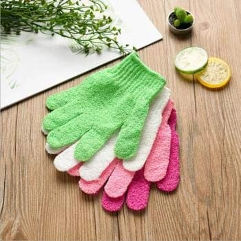 AAIFFEL Exfoliating Bath Shower Gloves Scrubber,Shower Sponge Mesh Pouf Cleansing Body Removes Dead Skin,2 Pairs